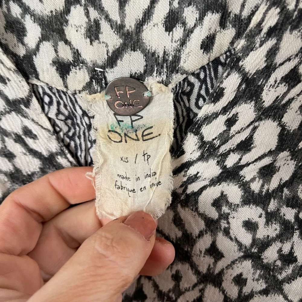 Free People FP ONE Mixed‎ Print Boho Tunic Mini Swing Dress XS